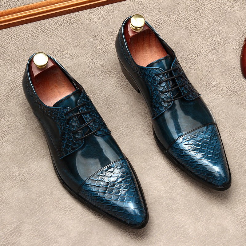 Men's Pointed Cap - Toe Derby Shoes: Stylish Wedding Formal Dress Shoesyes