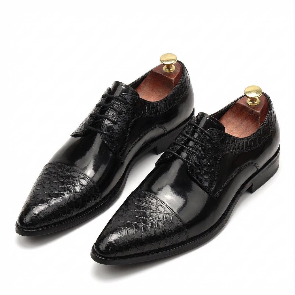 Men's Pointed Cap - Toe Derby Shoes: Stylish Wedding Formal Dress Shoesyes