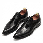 Men's Pointed Cap - Toe Derby Shoes: Stylish Wedding Formal Dress Shoesyes