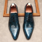 Men's Pointed Cap - Toe Derby Shoes: Stylish Wedding Formal Dress Shoesyes