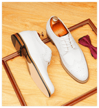 Men's Pointed Derby Dress Shoes: Fashion Brogue Formal Derby