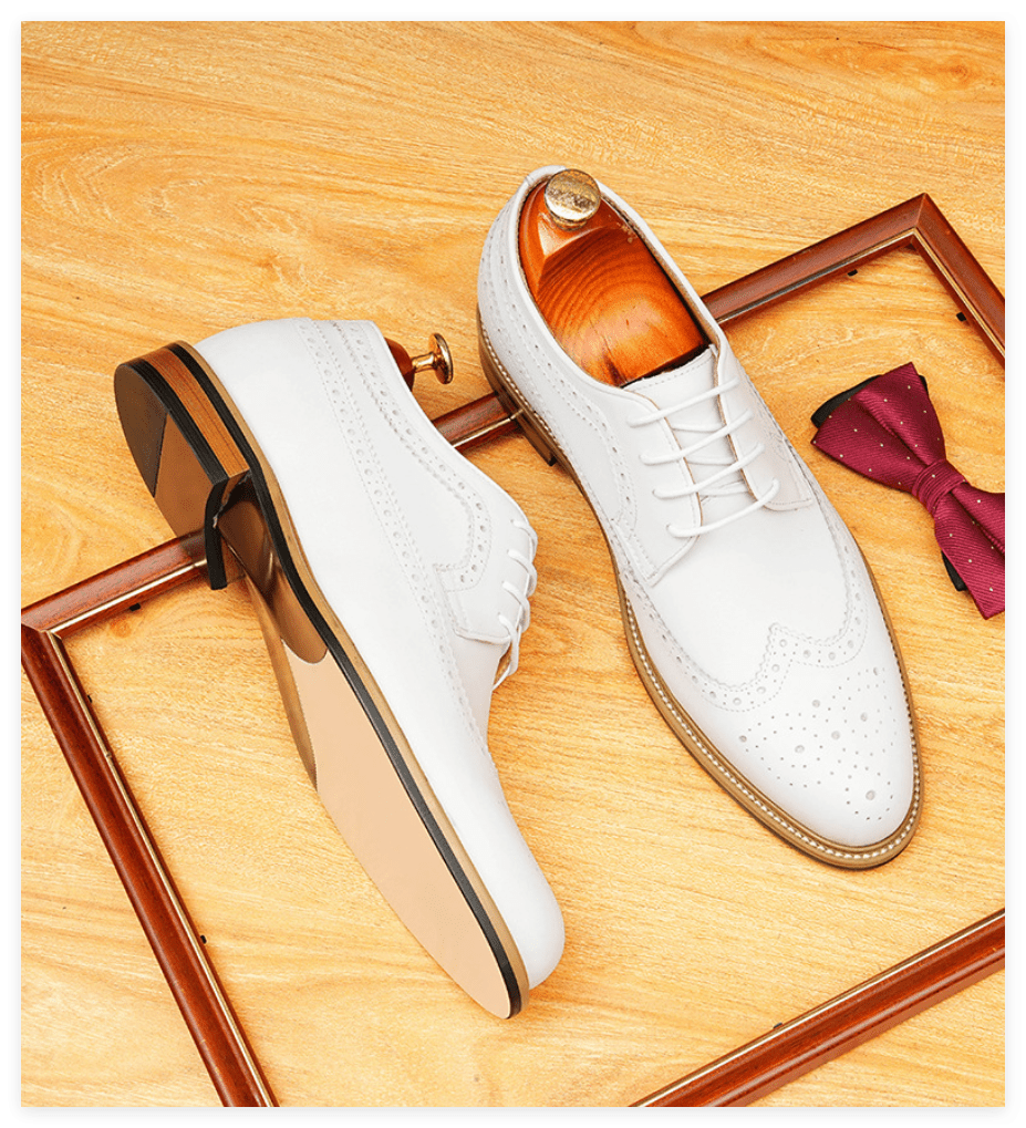 Men's Pointed Derby Dress Shoes: Fashion Brogue Formal Derby