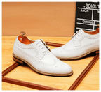 Men's Pointed Derby Dress Shoes: Fashion Brogue Formal Derby
