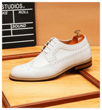 Men's Pointed Derby Dress Shoes: Fashion Brogue Formal Derby