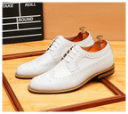 Men's Pointed Derby Dress Shoes: Fashion Brogue Formal Derby
