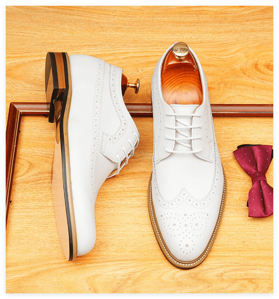 Men's Pointed Derby Dress Shoes: Fashion Brogue Formal Derby