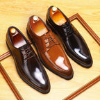 Men's Pointed Derby Dress Shoes: Fashion Chunky Sole Formal