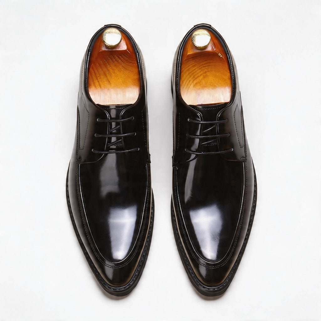 Men's Pointed Derby Dress Shoes: Fashion Chunky Sole Formal