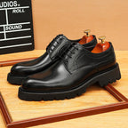 Men's Pointed Derby Dress Shoes: Fashion Chunky Sole Formal