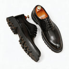 Men's Pointed Derby Dress Shoes: Fashion Chunky Sole Formal