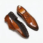 Men's Pointed Derby Dress Shoes: Fashion Chunky Sole Formal