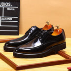 Men's Pointed Derby Dress Shoes: Fashion Chunky Sole Formal