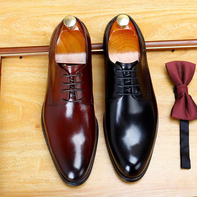 Men's Pointed Derby Dress Shoes: Fashion Patterned Sole Formal