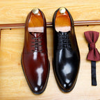 Men's Pointed Derby Dress Shoes: Fashion Patterned Sole Formal