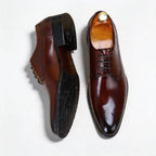 Men's Pointed Derby Dress Shoes: Fashion Patterned Sole Formal