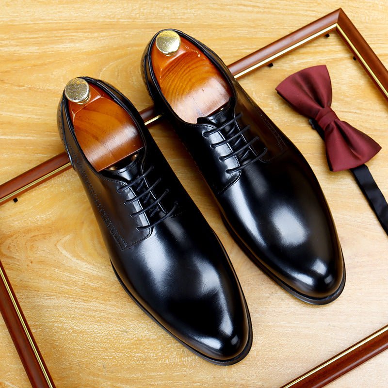 Men's Pointed Derby Dress Shoes: Fashion Patterned Sole Formal