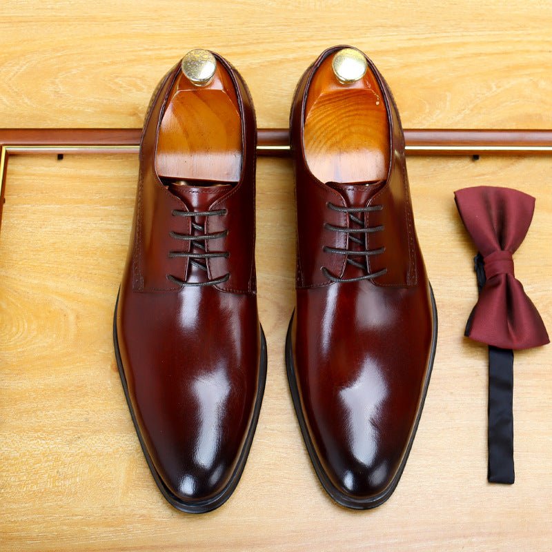 Men's Pointed Derby Dress Shoes: Fashion Patterned Sole Formal