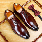 Men's Pointed Derby Dress Shoes: Fashion Patterned Sole Formal