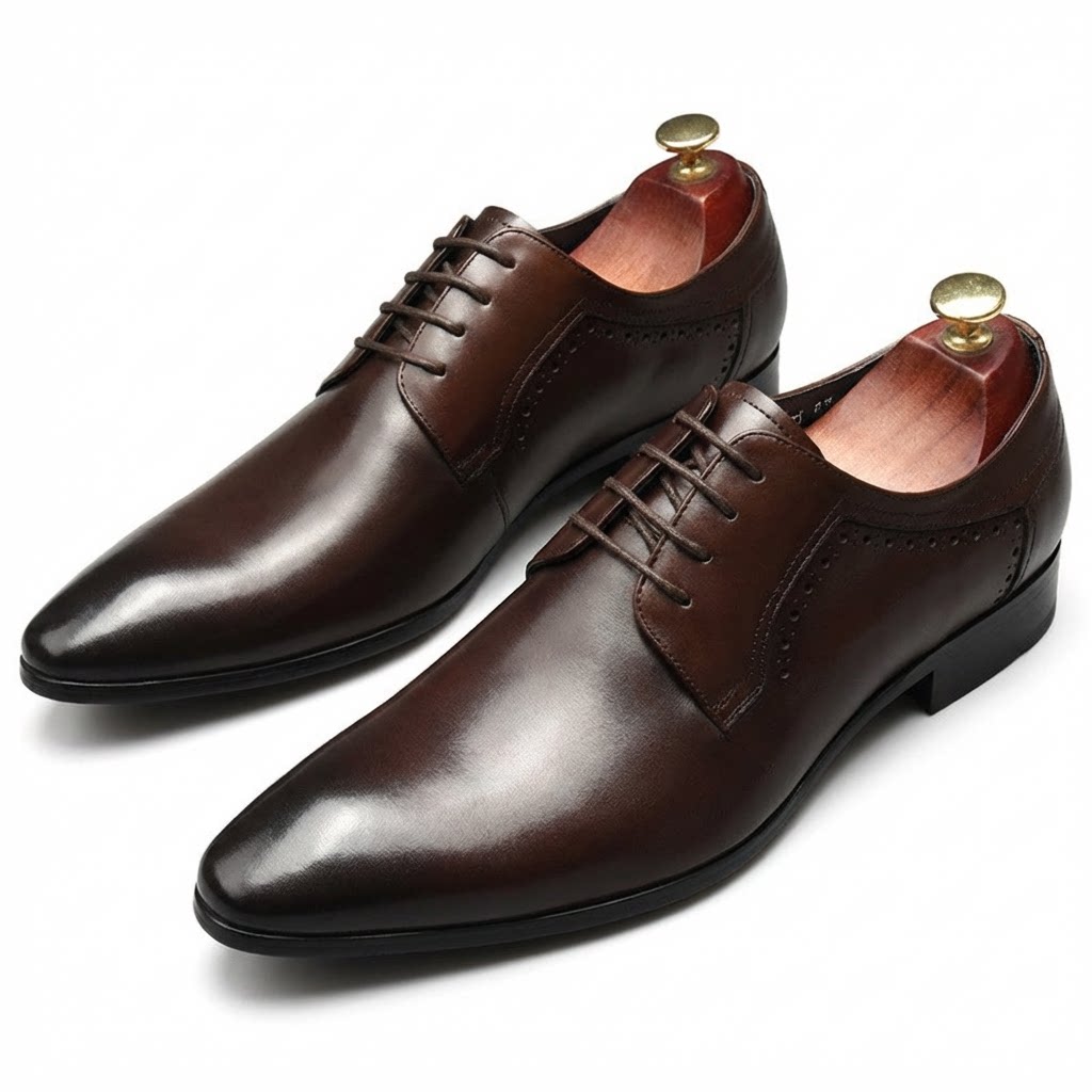 Men's Pointed Derby Shoes: Stylish Groomsmen Wedding Dress Shoesyes
