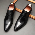Men's Pointed Derby Shoes: Stylish Groomsmen Wedding Dress Shoesyes