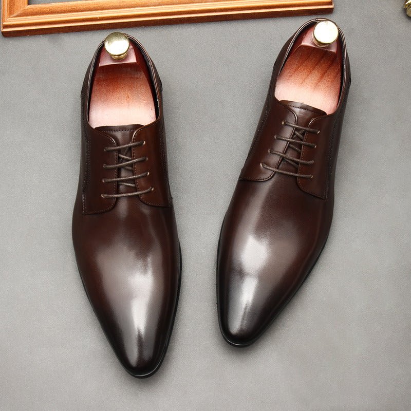 Men's Pointed Derby Shoes: Stylish Groomsmen Wedding Dress Shoesyes