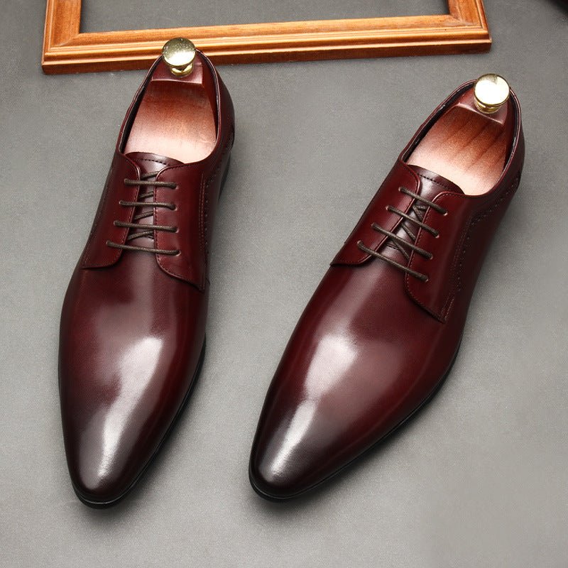 Men's Pointed Derby Shoes: Stylish Groomsmen Wedding Dress Shoesyes