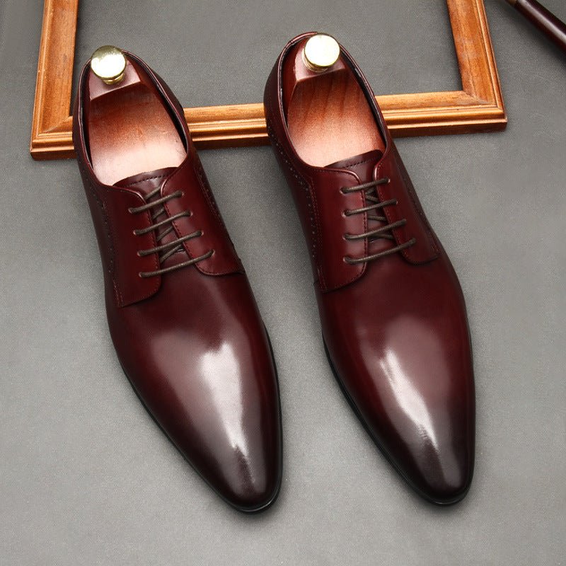 Men's Pointed Derby Shoes: Stylish Groomsmen Wedding Dress Shoesyes