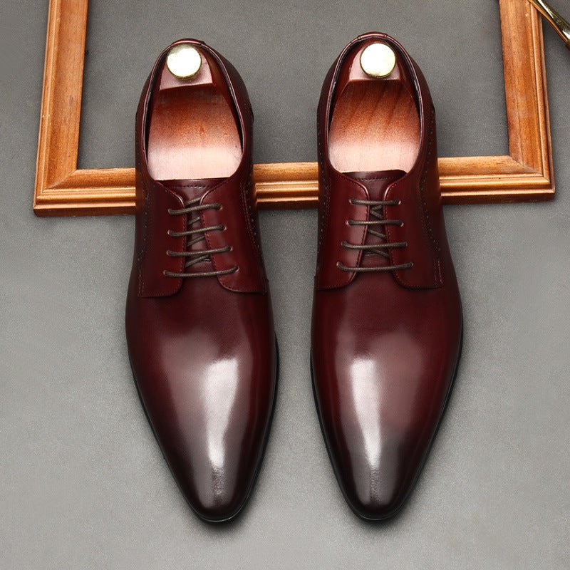 Men's Pointed Derby Shoes: Stylish Groomsmen Wedding Dress Shoesyes