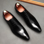 Men's Pointed Derby Shoes: Stylish Groomsmen Wedding Dress Shoesyes