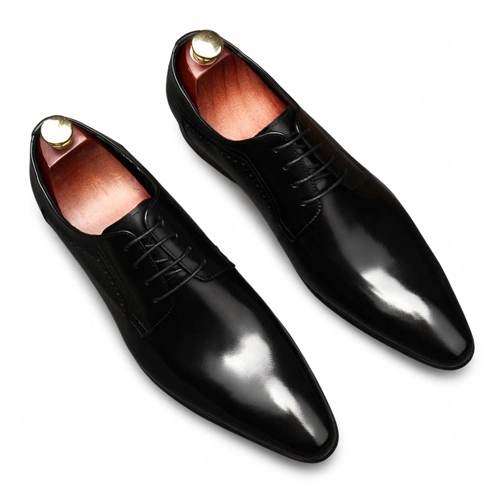 Men's Pointed Derby Shoes: Stylish Groomsmen Wedding Dress Shoesyes