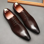 Men's Pointed Derby Shoes: Stylish Groomsmen Wedding Dress Shoesyes