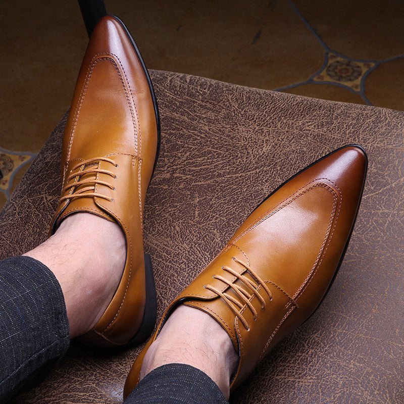 Men's Pointed Stitch Oxfords: Fashion Gala Minimalist Dress Shoesyes
