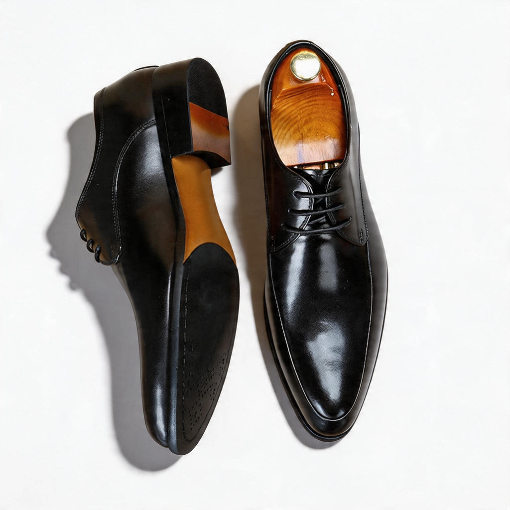 Men's Pointed Toe Dress Shoes: Genuine Leather Formal Business Shoes