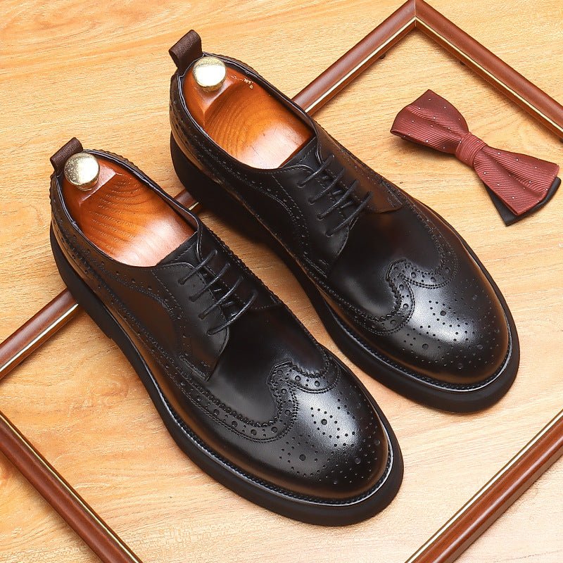 Men's Premium Brogue Derby: Fashion Chunky Trendy Dress