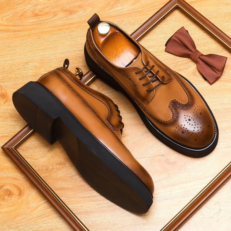 Men's Premium Brogue Derby: Fashion Chunky Trendy Dress