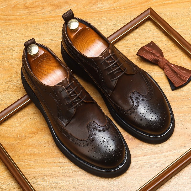 Men's Premium Brogue Derby: Fashion Chunky Trendy Dress