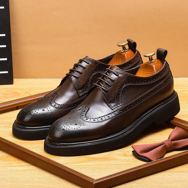 Men's Premium Brogue Derby: Fashion Chunky Trendy Dress