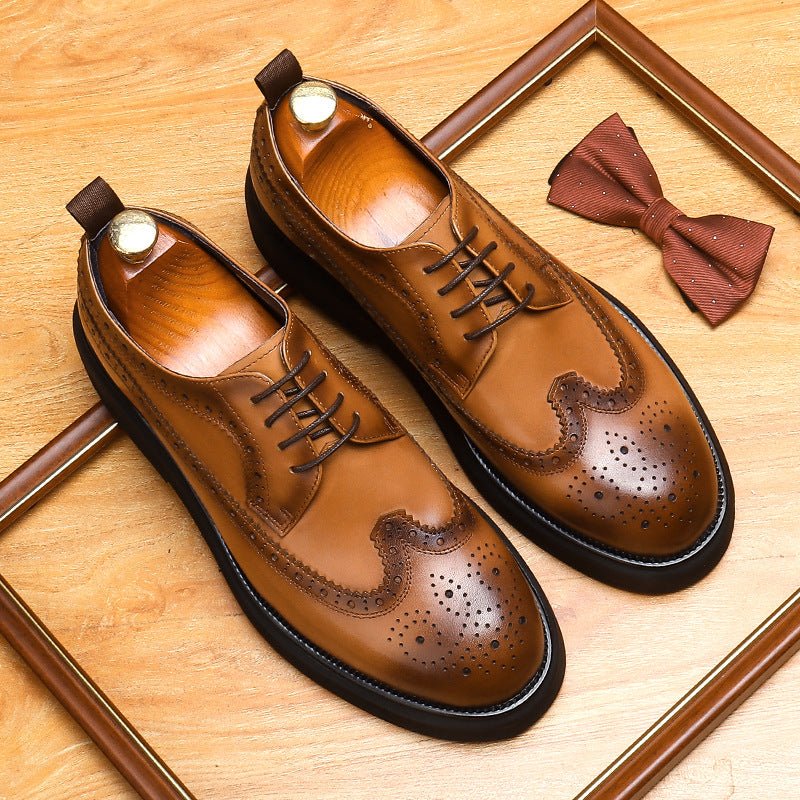 Men's Premium Brogue Derby: Fashion Chunky Trendy Dress