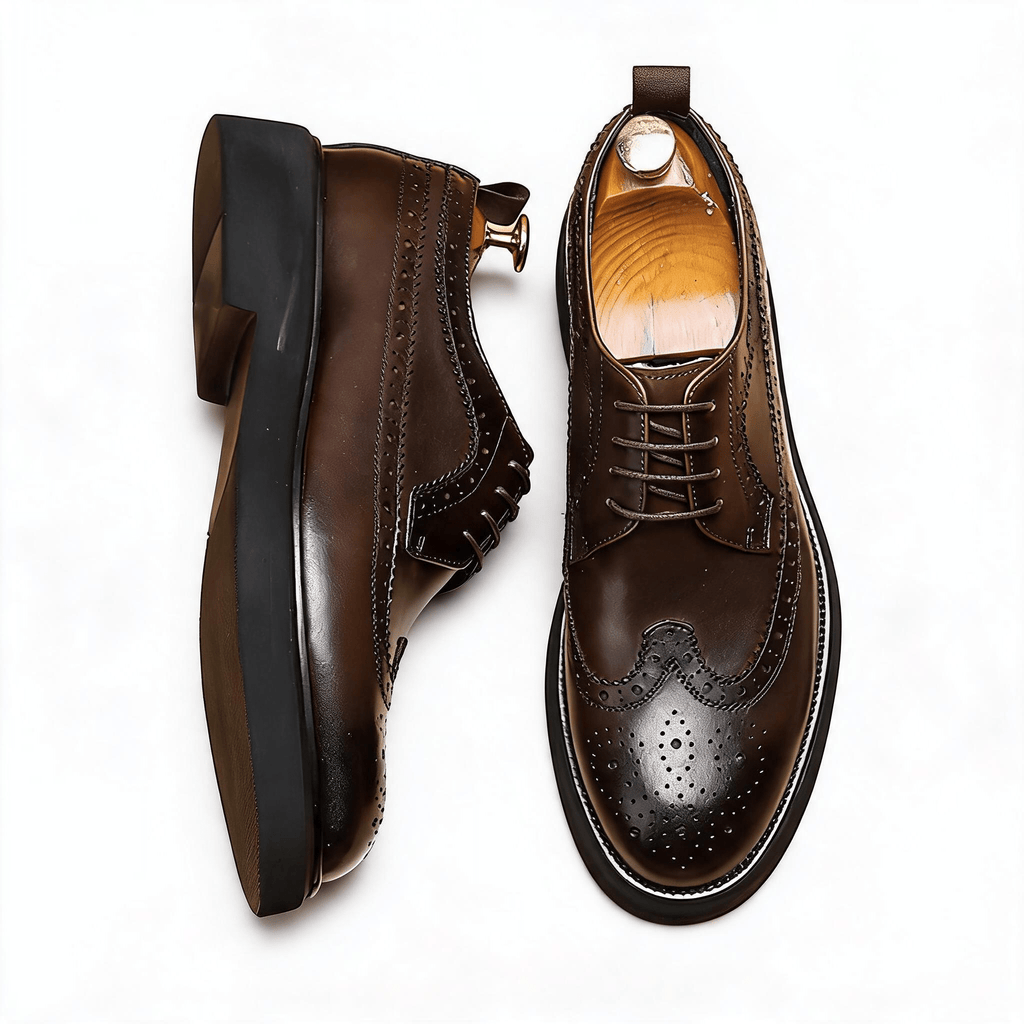 Men's Premium Brogue Derby: Fashion Chunky Trendy Dress
