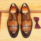 Men's Premium Cap Toe Derby: Fashion Chunky Business Formal
