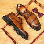 Men's Premium Cap Toe Derby: Fashion Chunky Business Formal