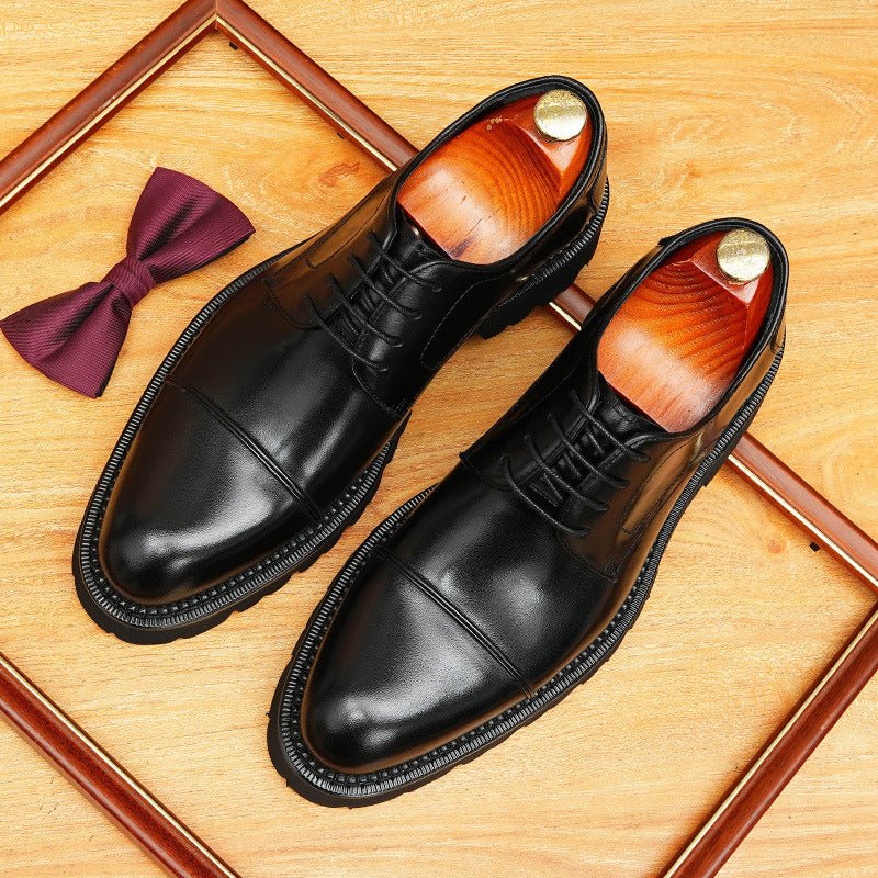 Men's Premium Cap Toe Derby: Fashion Chunky Business Formal