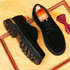 Men's Premium Suede Derby: Fashion Chunky Business Dress Shoes