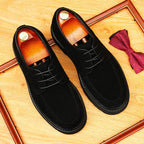 Men's Premium Suede Derby: Fashion Chunky Business Dress Shoes