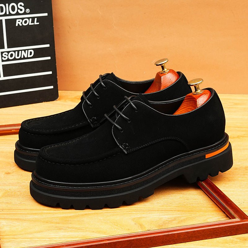 Men's Premium Suede Derby: Fashion Chunky Business Dress Shoes