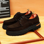 Men's Premium Suede Derby: Fashion Chunky Business Dress Shoes