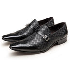 Men's Red Bottom Dress Shoes: Stylish Diamond Embossed Wedding Loafersyes