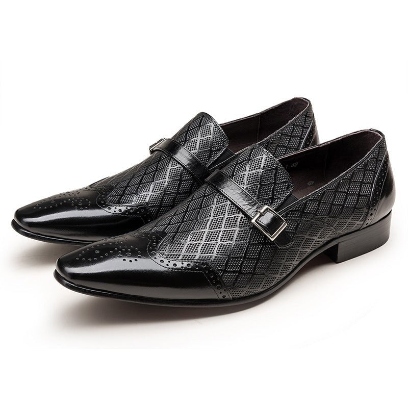 Men's Red Bottom Dress Shoes: Stylish Diamond Embossed Wedding Loafersyes