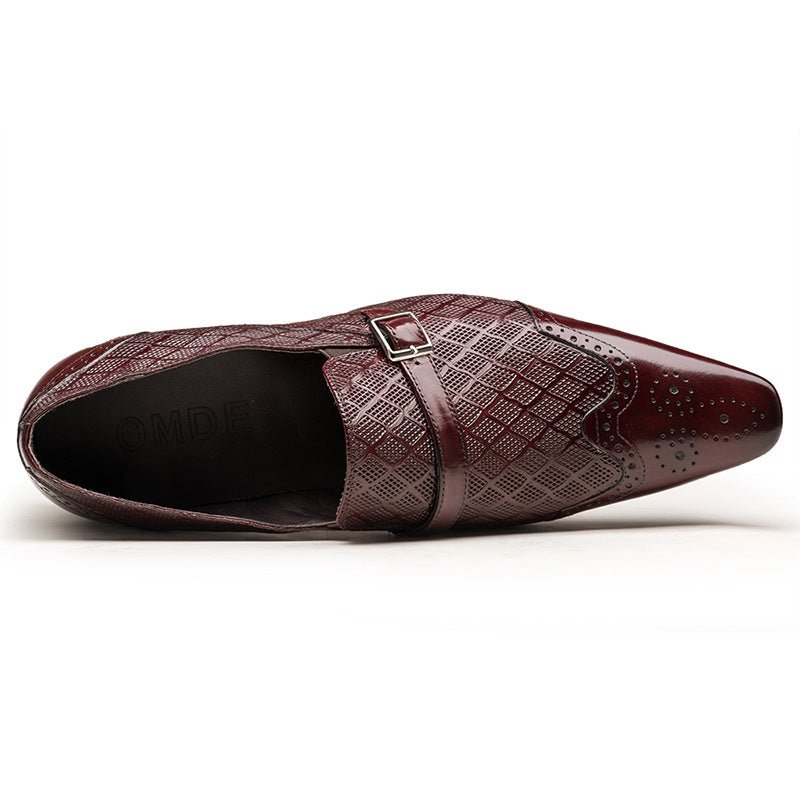 Men's Red Bottom Dress Shoes: Stylish Diamond Embossed Wedding Loafersyes