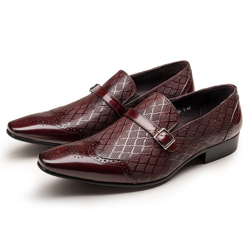 Men's Red Bottom Dress Shoes: Stylish Diamond Embossed Wedding Loafersyes